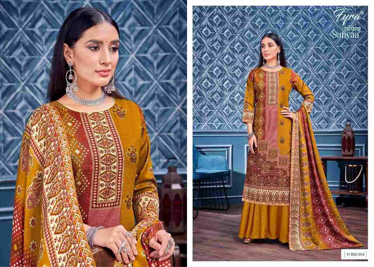 Safiyaa By Fyra 952-001 To 952-008 Series Beautiful Festive Suits Colorful Stylish Fancy Casual Wear & Ethnic Wear Pure Pashmina With Embroidered Dresses At Wholesale Price