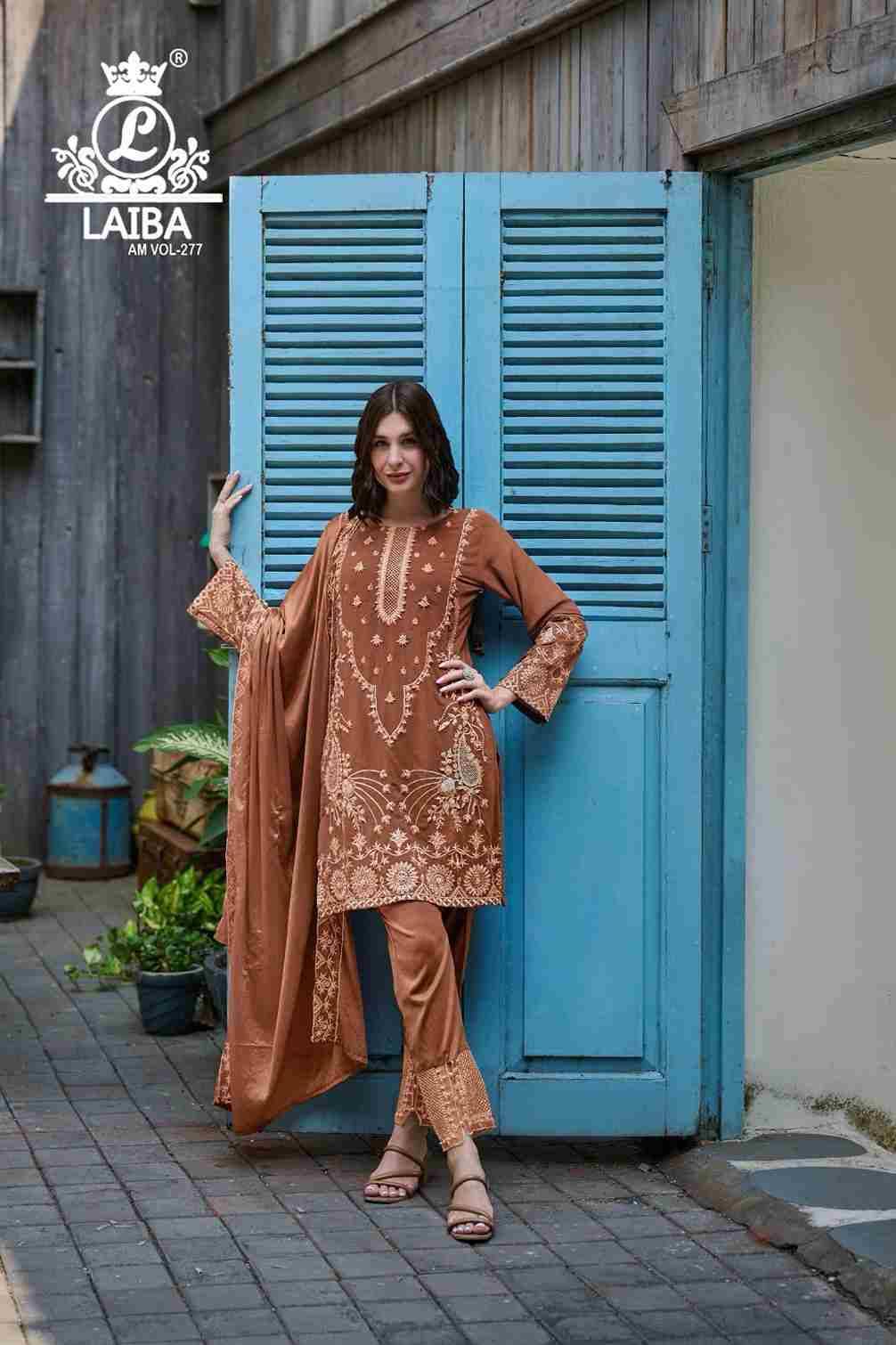 AM Vol-277 By Laiba 277-A To 277-D Series Beautiful Pakistani Suits Colorful Stylish Fancy Casual Wear & Ethnic Wear Pure Georgette Embroidered Dresses At Wholesale Price