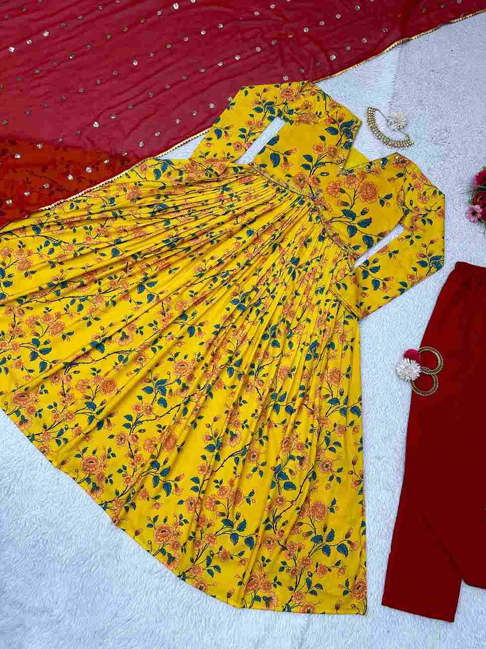 K-1398 By Fashid Wholesale Designer Anarkali Suits Collection Beautiful Stylish Fancy Colorful Party Wear & Occasional Wear Muslin Print Dresses At Wholesale Price