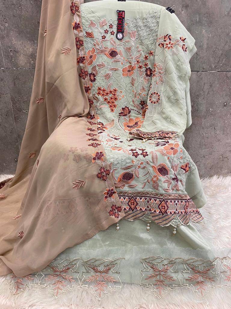 Hoor Tex Hit Design H-202 By Hoor Tex Pakistani Suits Beautiful Fancy Colorful Stylish Party Wear & Occasional Wear Georgette With Embroidery Dresses At Wholesale Price