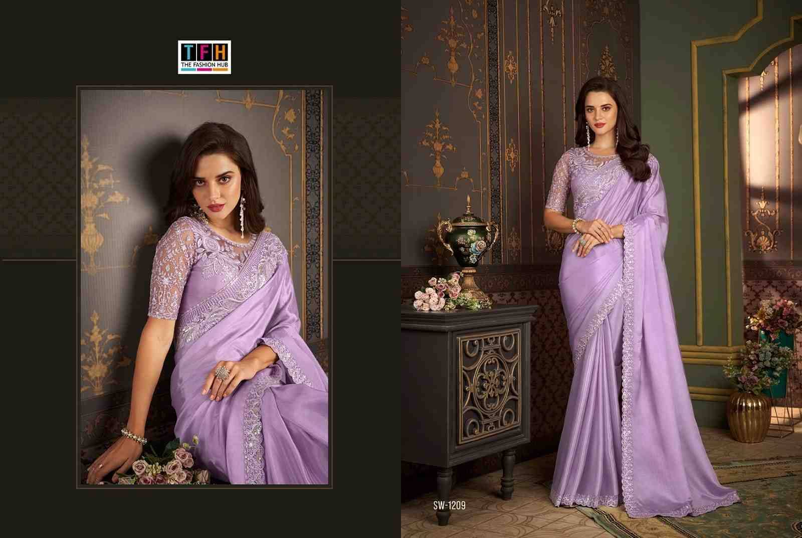 Sandalwood Vol-12 By Tfh 1201 To 1218 Series Indian Traditional Wear Collection Beautiful Stylish Fancy Colorful Party Wear & Occasional Wear Chiffon Sarees At Wholesale Price