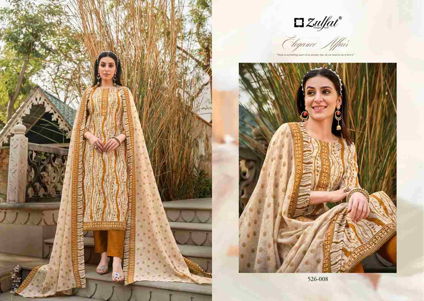 Baani By Zulfat 526-001 To 526-008 Series Beautiful Festive Suits Stylish Fancy Colorful Casual Wear & Ethnic Wear Pure Cotton Print Dresses At Wholesale Price