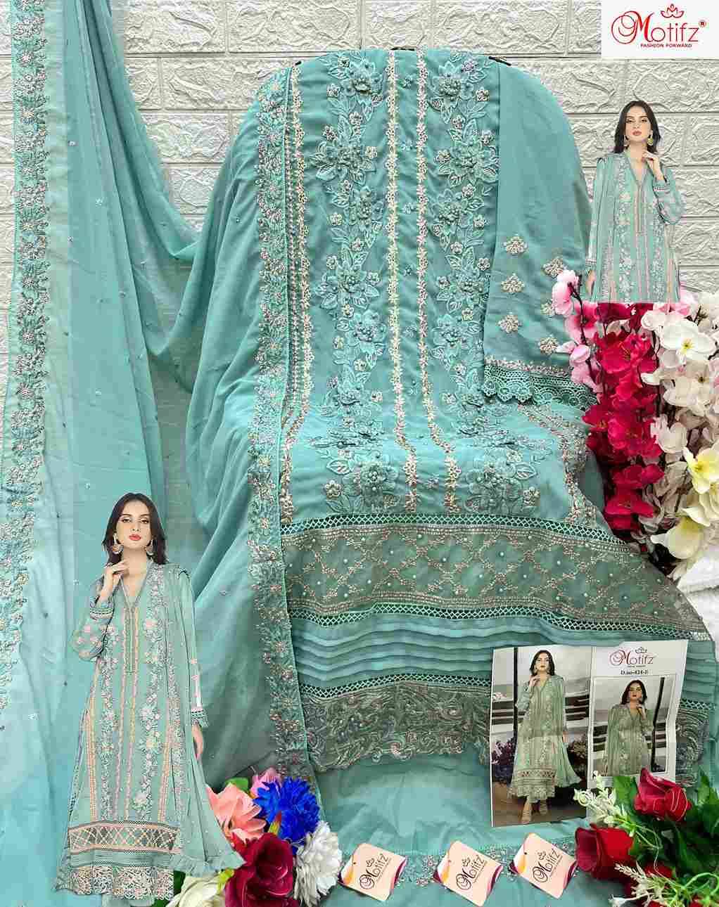 Motifz Hit Design 424 Colours By Motifz Beautiful Pakistani Suits Colorful Stylish Fancy Casual Wear & Ethnic Wear Heavy Georgette Dresses At Wholesale Price