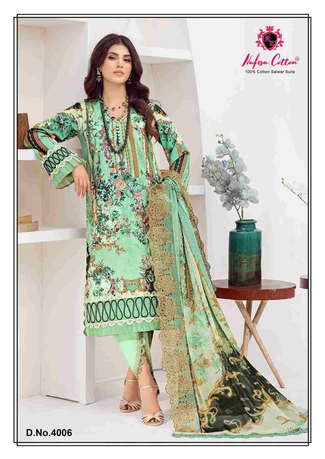 Safina Vol-4 By Nafisa Cotton 4001 To 4006 Series Beautiful Pakistani Suits Stylish Fancy Colorful Party Wear & Occasional Wear Pure Cotton Dresses At Wholesale Price