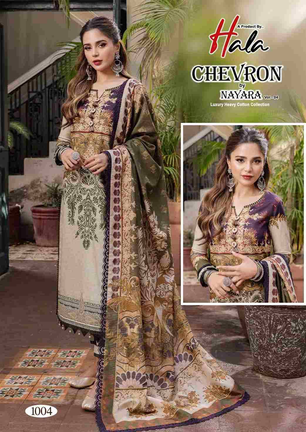 Chevron Vol-4 By Hala 1001 To 1006 Series Beautiful Festive Suits Colorful Stylish Fancy Casual Wear & Ethnic Wear Cotton Print Dresses At Wholesale Price