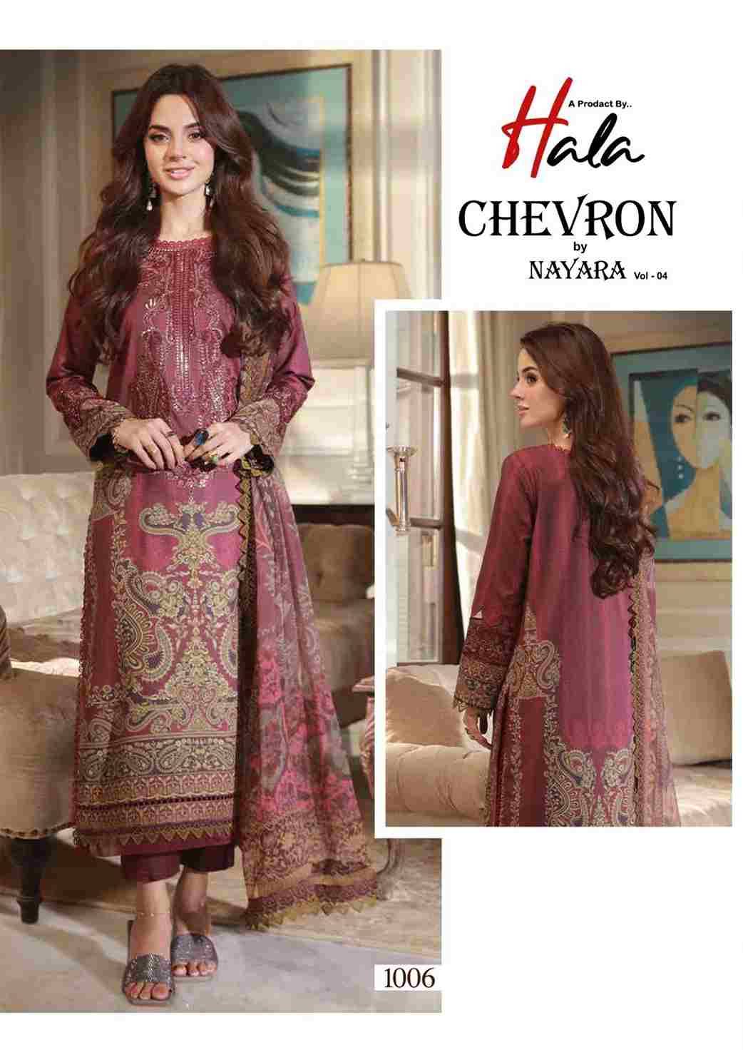 Chevron Vol-4 By Hala 1001 To 1006 Series Beautiful Festive Suits Colorful Stylish Fancy Casual Wear & Ethnic Wear Cotton Print Dresses At Wholesale Price