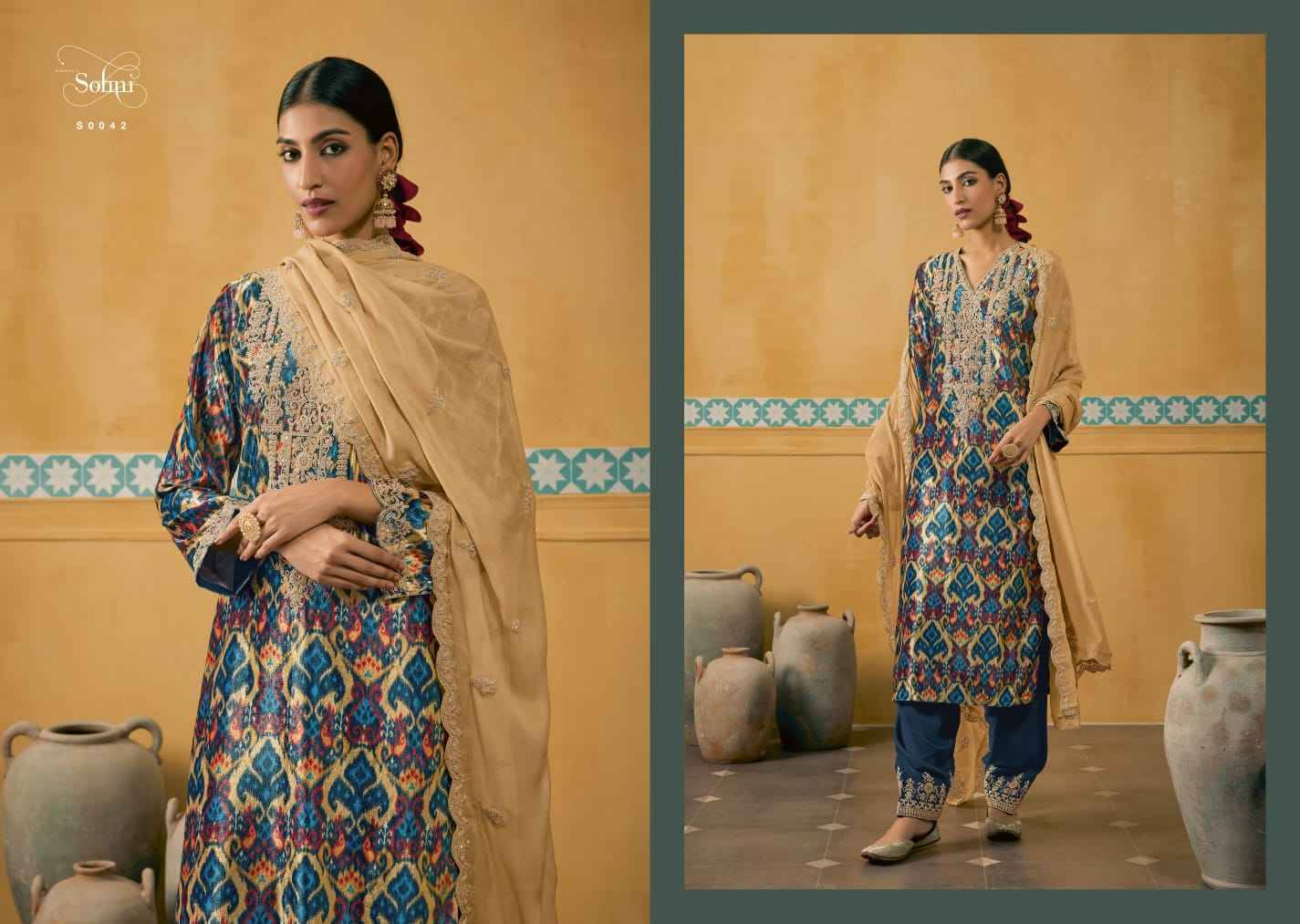 Husn E Ishq By Kimora Fashion 0041 To 0048 Series Beautiful Stylish Festive Suits Fancy Colorful Casual Wear & Ethnic Wear & Ready To Wear Velvet Print Dresses At Wholesale Price