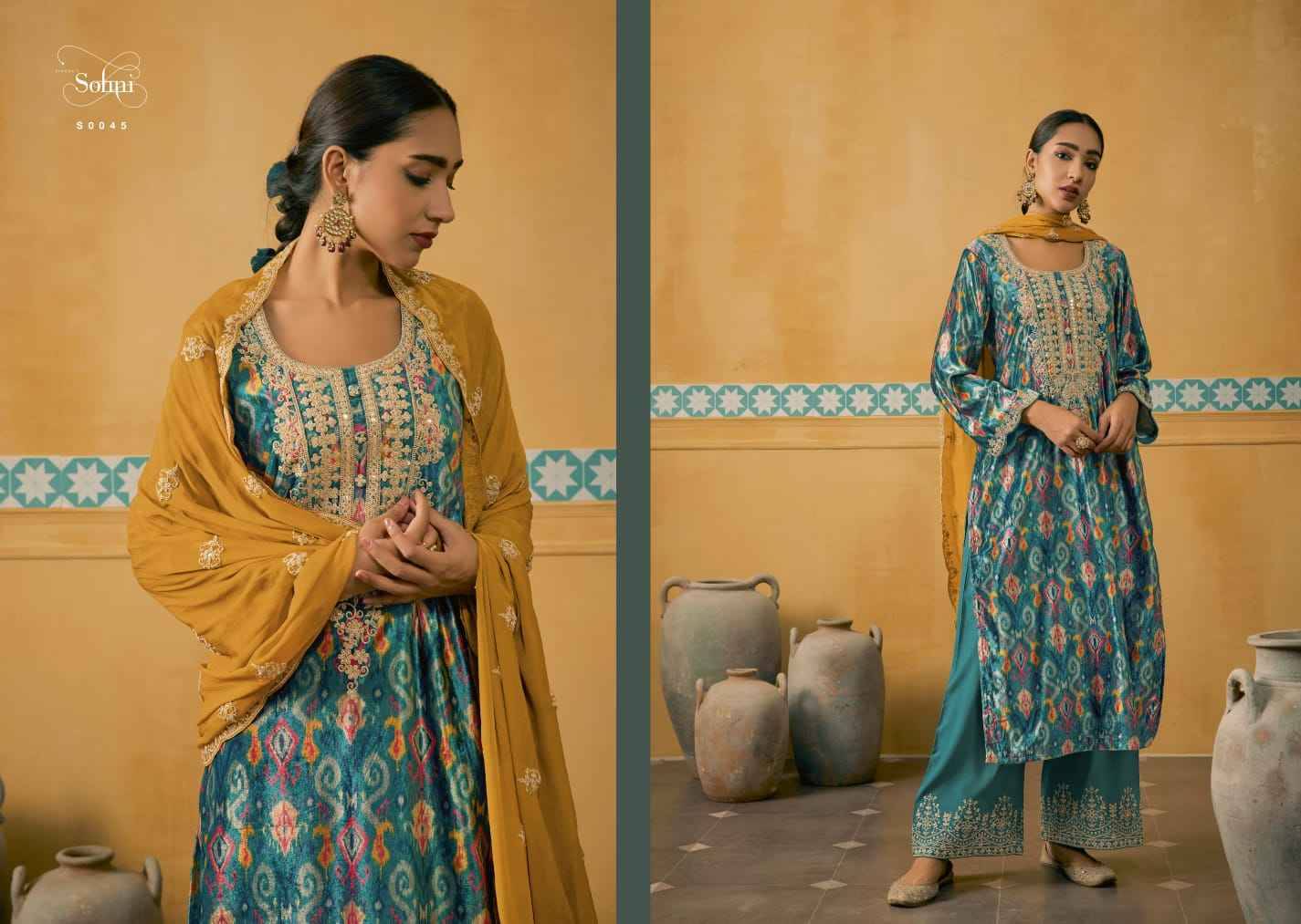 Husn E Ishq By Kimora Fashion 0041 To 0048 Series Beautiful Stylish Festive Suits Fancy Colorful Casual Wear & Ethnic Wear & Ready To Wear Velvet Print Dresses At Wholesale Price