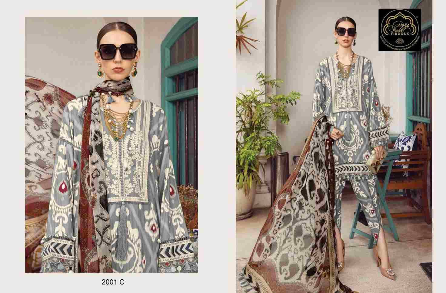 Mprint Vol-2 By Firdous 2001-A To 2001-D Series Beautiful Pakistani Suits Colorful Stylish Fancy Casual Wear & Ethnic Wear Pure Cotton With Embroidered Dresses At Wholesale Price