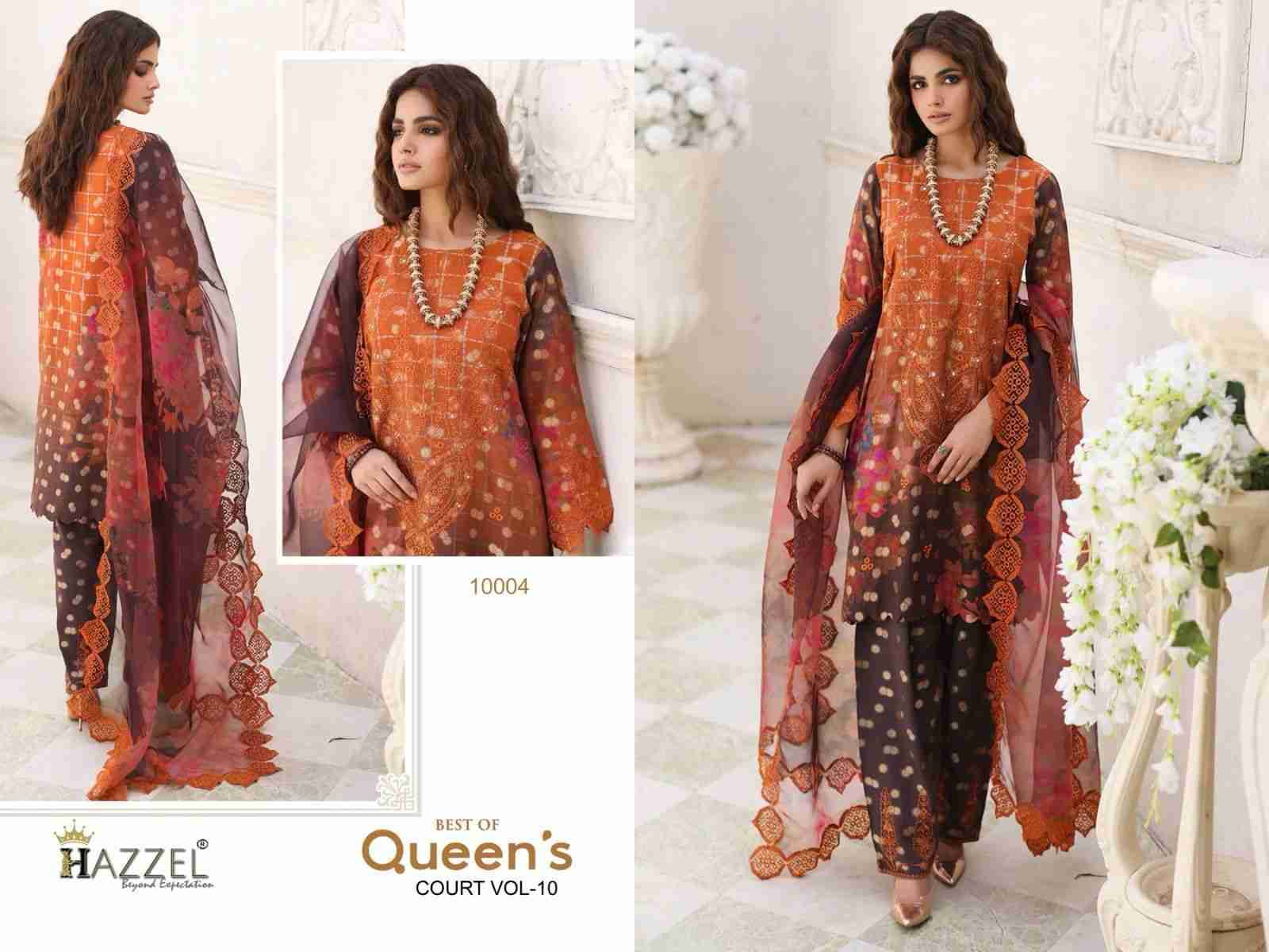Best Of Queens Court Vol-10 By Hazzel 10001 To 10004 Series Designer Festive Pakistani Suits Collection Beautiful Stylish Fancy Colorful Party Wear & Occasional Wear Heavy Cotton Print With Patch Work Dresses At Wholesale Price