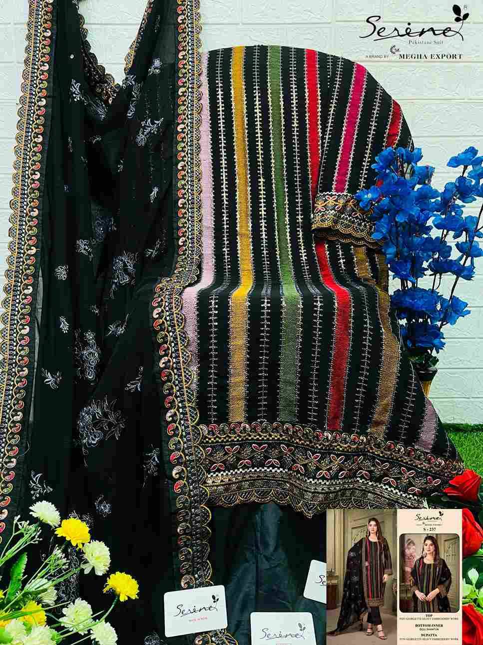 Serene Hit Design S-237 By Serene Designer Pakistani Suits Beautiful Fancy Colorful Stylish Party Wear & Occasional Wear Faux Georgette Embroidered Dresses At Wholesale Price
