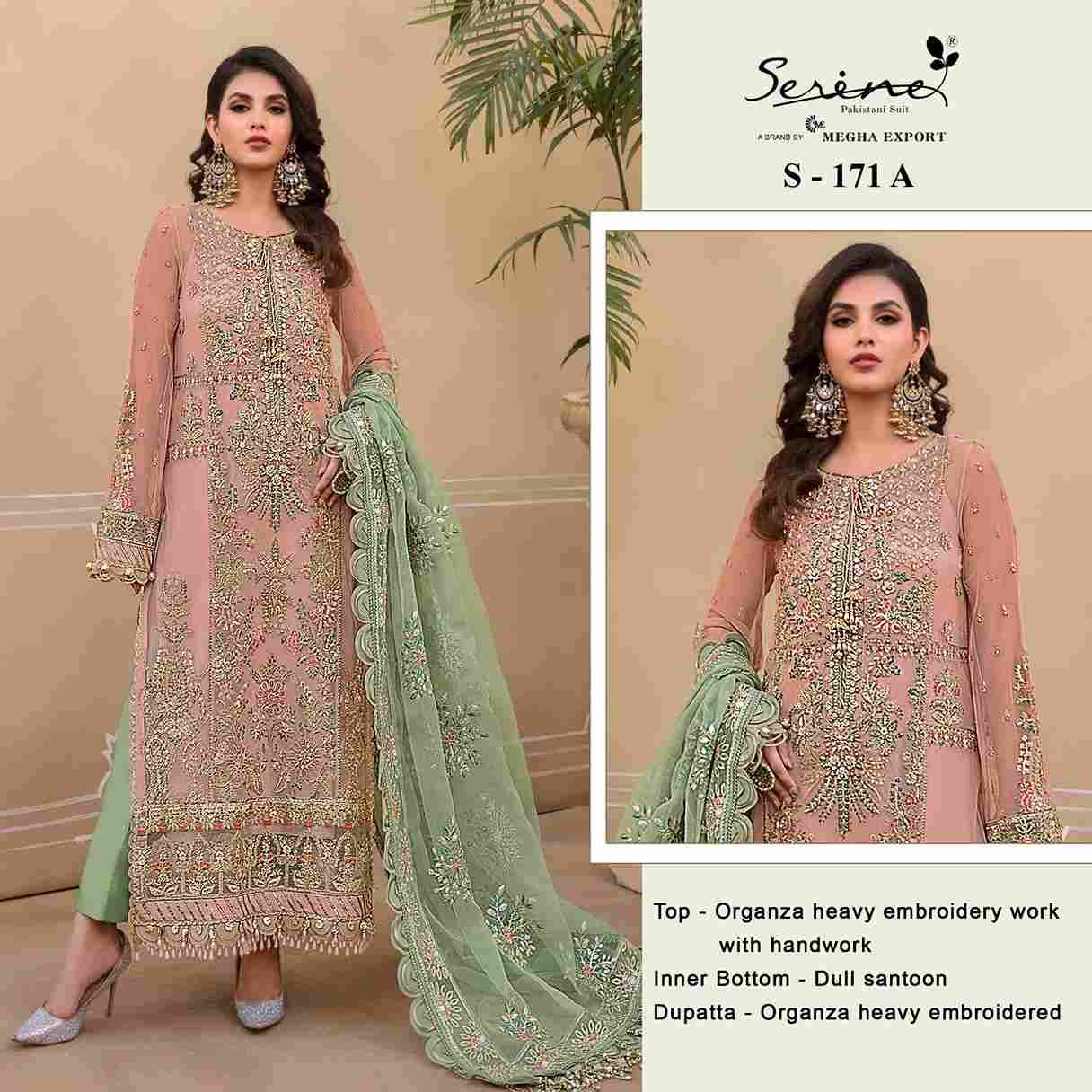 Serene Hit Design S-171 Colours By Serene S-171-A To S-171-D Series Designer Pakistani Suits Beautiful Fancy Colorful Stylish Party Wear & Occasional Wear Organza Embroidered Dresses At Wholesale Price