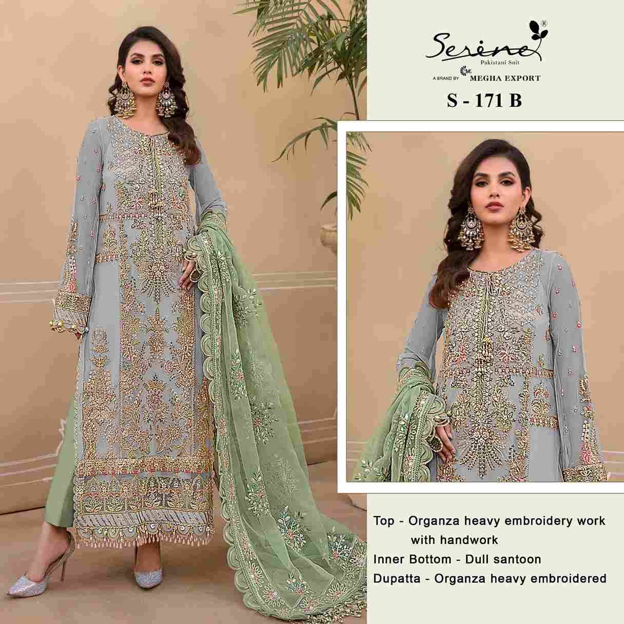 Serene Hit Design S-171 Colours By Serene S-171-A To S-171-D Series Designer Pakistani Suits Beautiful Fancy Colorful Stylish Party Wear & Occasional Wear Organza Embroidered Dresses At Wholesale Price