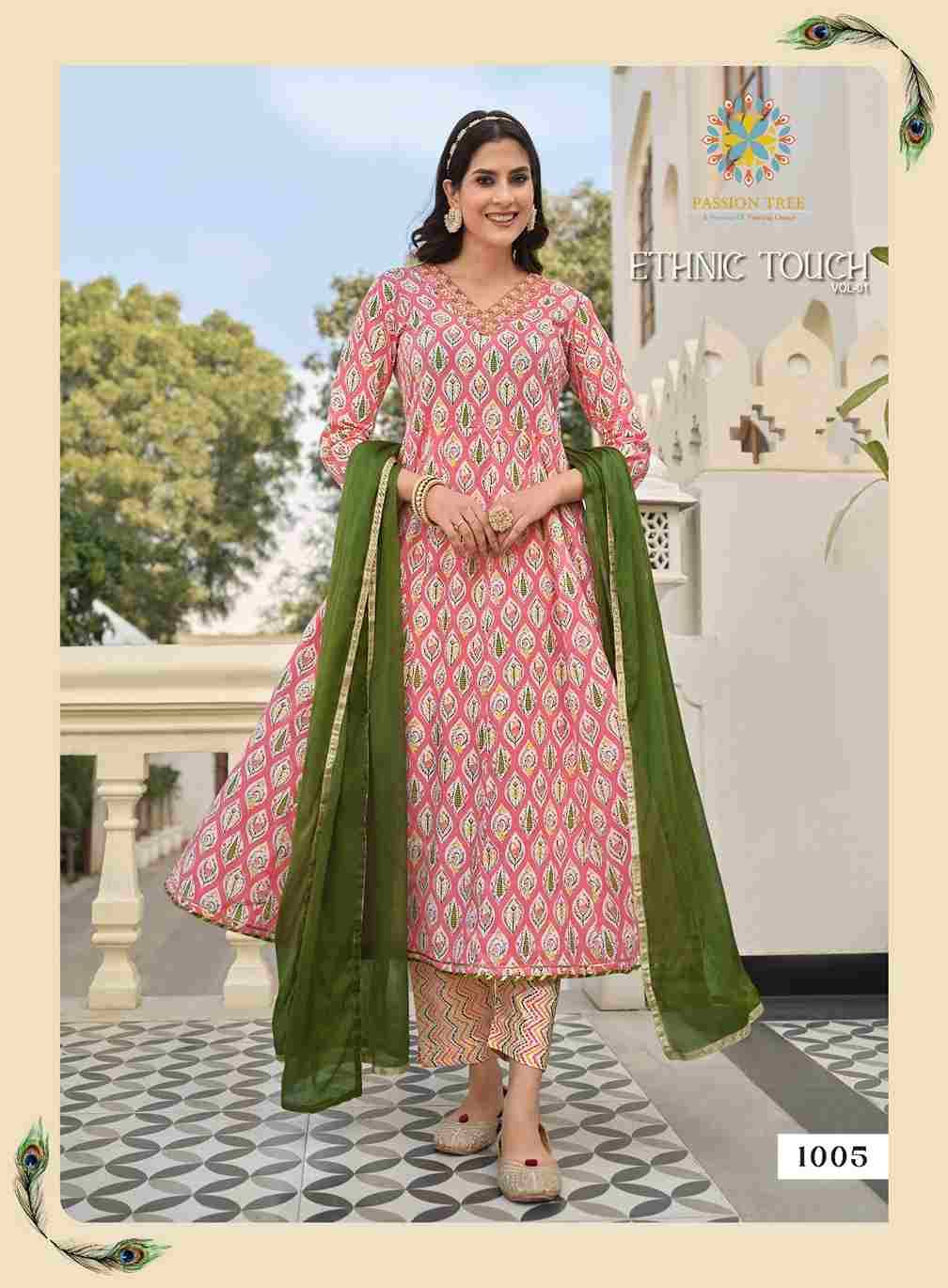 Ethnic Touch Vol-1 By Passion Tree 1001 To 1008 Series Beautiful Stylish Suits Fancy Colorful Casual Wear & Ethnic Wear & Ready To Wear Heavy Cotton Dresses At Wholesale Price