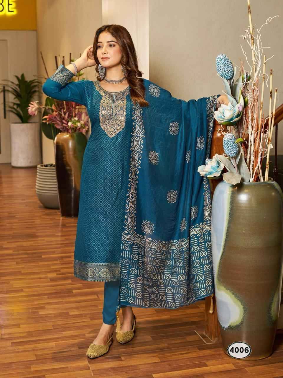 Royal Touch Vol-4 By Blue Hills Beautiful Stylish Suits Fancy Colorful Casual Wear & Ethnic Wear & Ready To Wear Rayon Foil Dresses At Wholesale Price