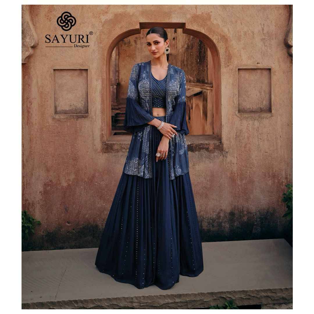 Shezadi By Sayuri 5408 To 5410 Series Beautiful Stylish Fancy Colorful Casual Wear & Ethnic Wear Chinon Silk Lehengas At Wholesale Price