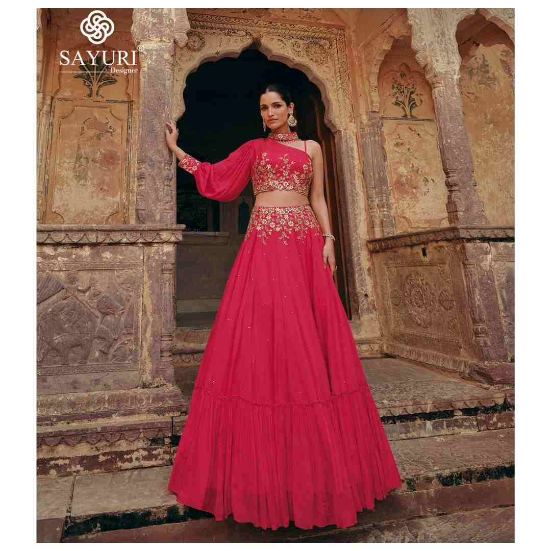 Shezadi By Sayuri 5408 To 5410 Series Beautiful Stylish Fancy Colorful Casual Wear & Ethnic Wear Chinon Silk Lehengas At Wholesale Price