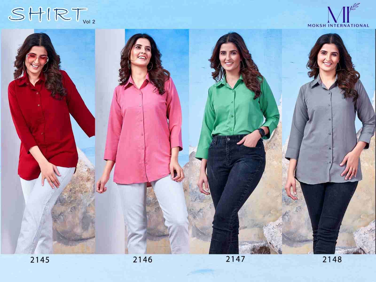 Shirt Vol-2 By Moksh International 2145 To 2148 Series Designer Stylish Fancy Colorful Beautiful Party Wear & Ethnic Wear Collection Maaza Cotton Tops At Wholesale Price