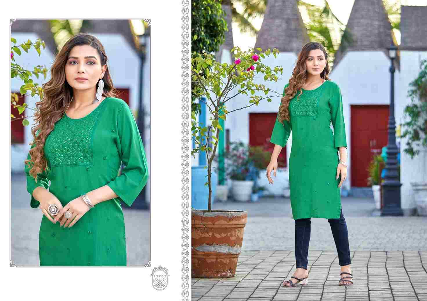 Priya By Kalaroop 13762 To 13769 Series Designer Stylish Fancy Colorful Beautiful Party Wear & Ethnic Wear Collection Heavy Rayon Embroidered Kurtis At Wholesale Price