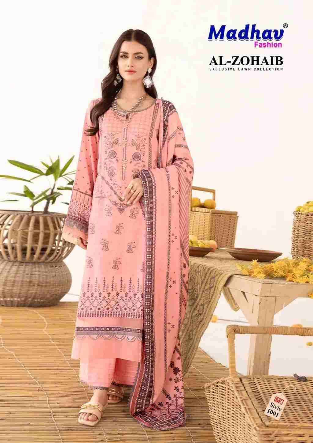 Al-Zohaib Vol-1 By Madhav Fashion 1001 To 1006 Series Beautiful Festive Suits Colorful Stylish Fancy Casual Wear & Ethnic Wear Pure Lawn Cotton Embroidered Dresses At Wholesale Price