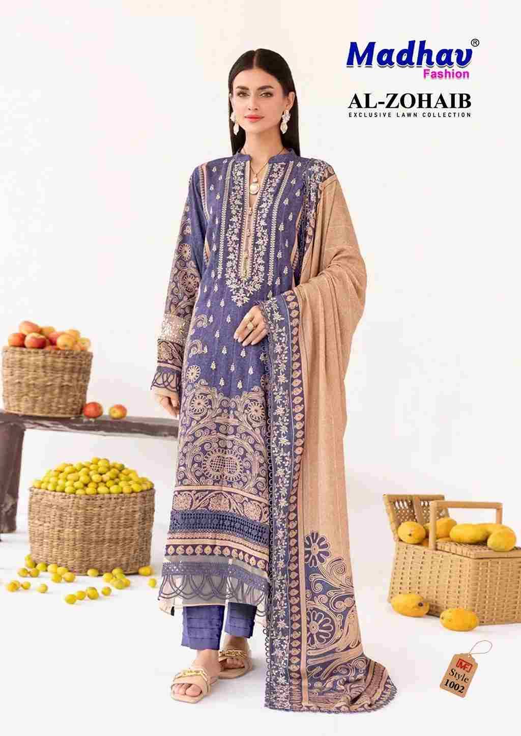 Al-Zohaib Vol-1 By Madhav Fashion 1001 To 1006 Series Beautiful Festive Suits Colorful Stylish Fancy Casual Wear & Ethnic Wear Pure Lawn Cotton Embroidered Dresses At Wholesale Price