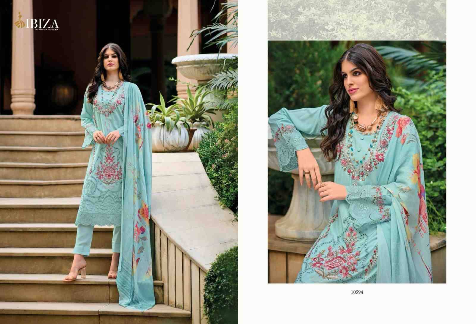 Rosemeen By Ibiza 10588 To 10595 Series Beautiful Stylish Festive Suits Fancy Colorful Casual Wear & Ethnic Wear & Ready To Wear Pure Muslin Embroidered Dresses At Wholesale Price