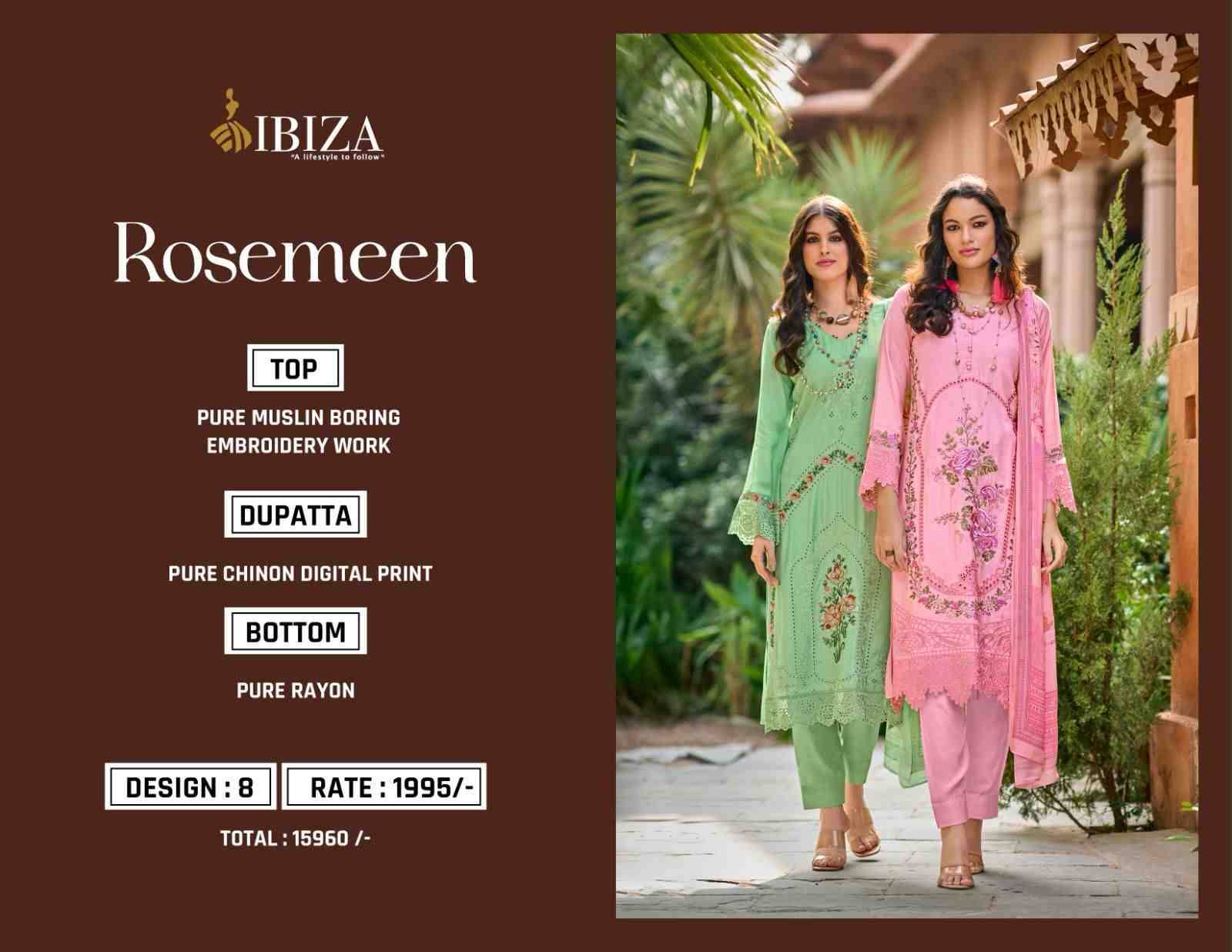 Rosemeen By Ibiza 10588 To 10595 Series Beautiful Stylish Festive Suits Fancy Colorful Casual Wear & Ethnic Wear & Ready To Wear Pure Muslin Embroidered Dresses At Wholesale Price