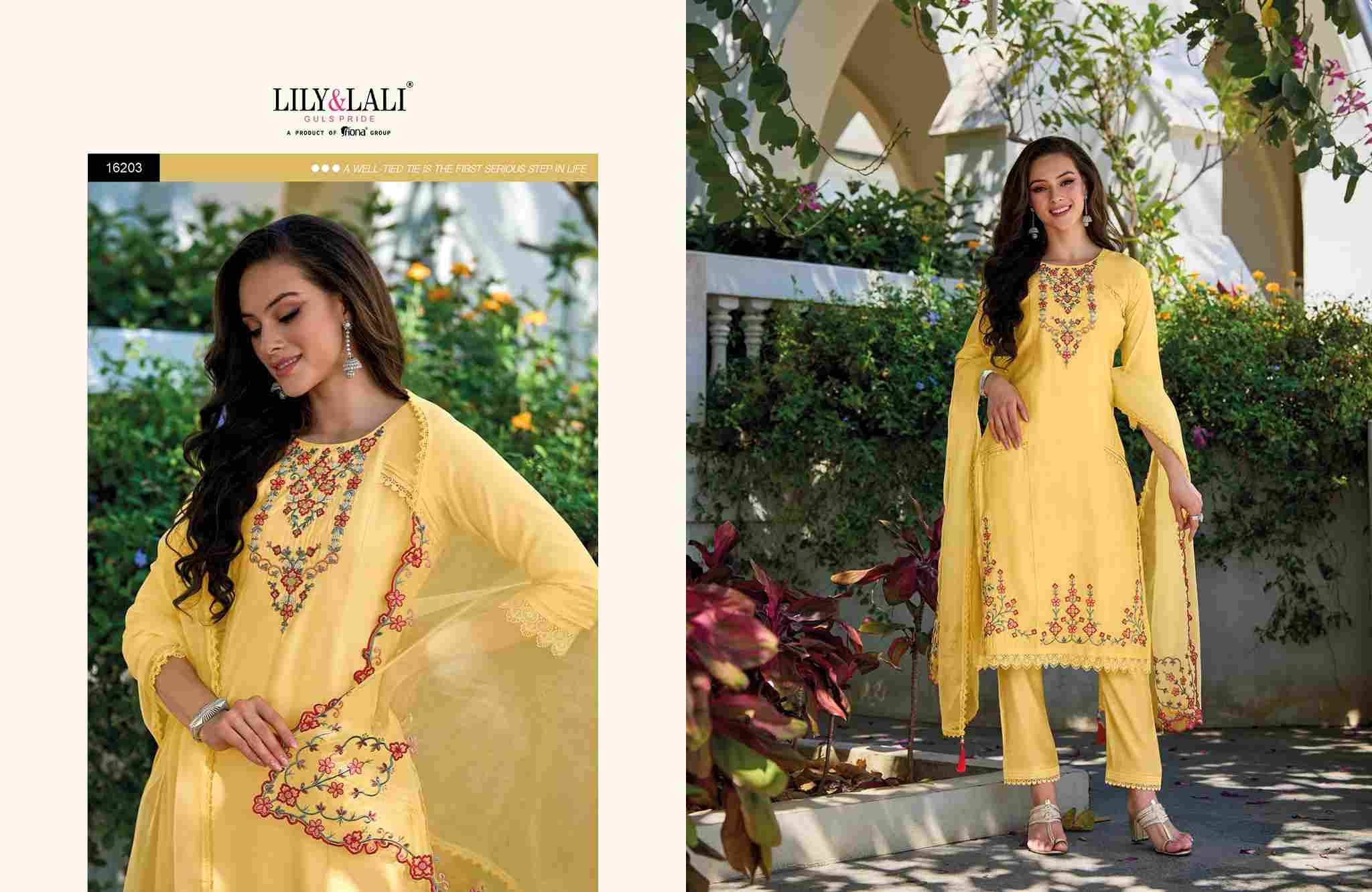 Aarya By Lily And Lali 16201 To 16206 Series Beautiful Festive Suits Stylish Colorful Fancy Casual Wear & Ethnic Wear Muslin Silk Dresses At Wholesale Price