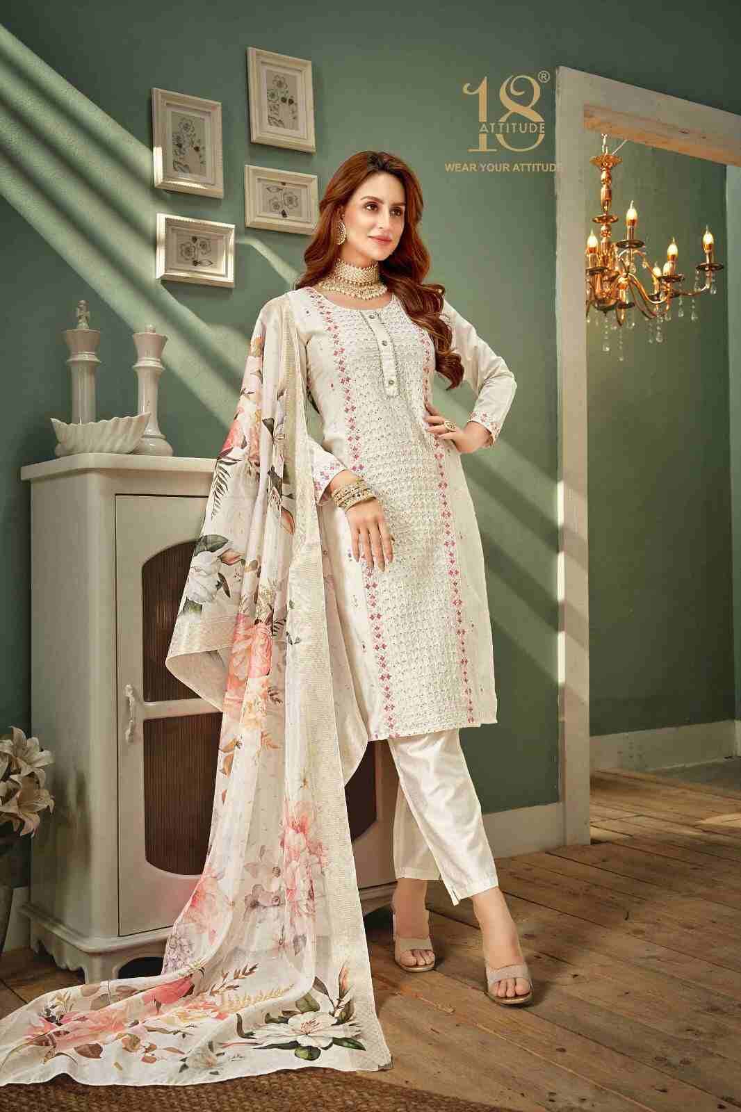 Elite Vol-4 By 18 Attitude 4001 To 4006 Series Beautiful Stylish Festive Suits Fancy Colorful Casual Wear & Ethnic Wear & Ready To Wear Viscose Dresses At Wholesale Price