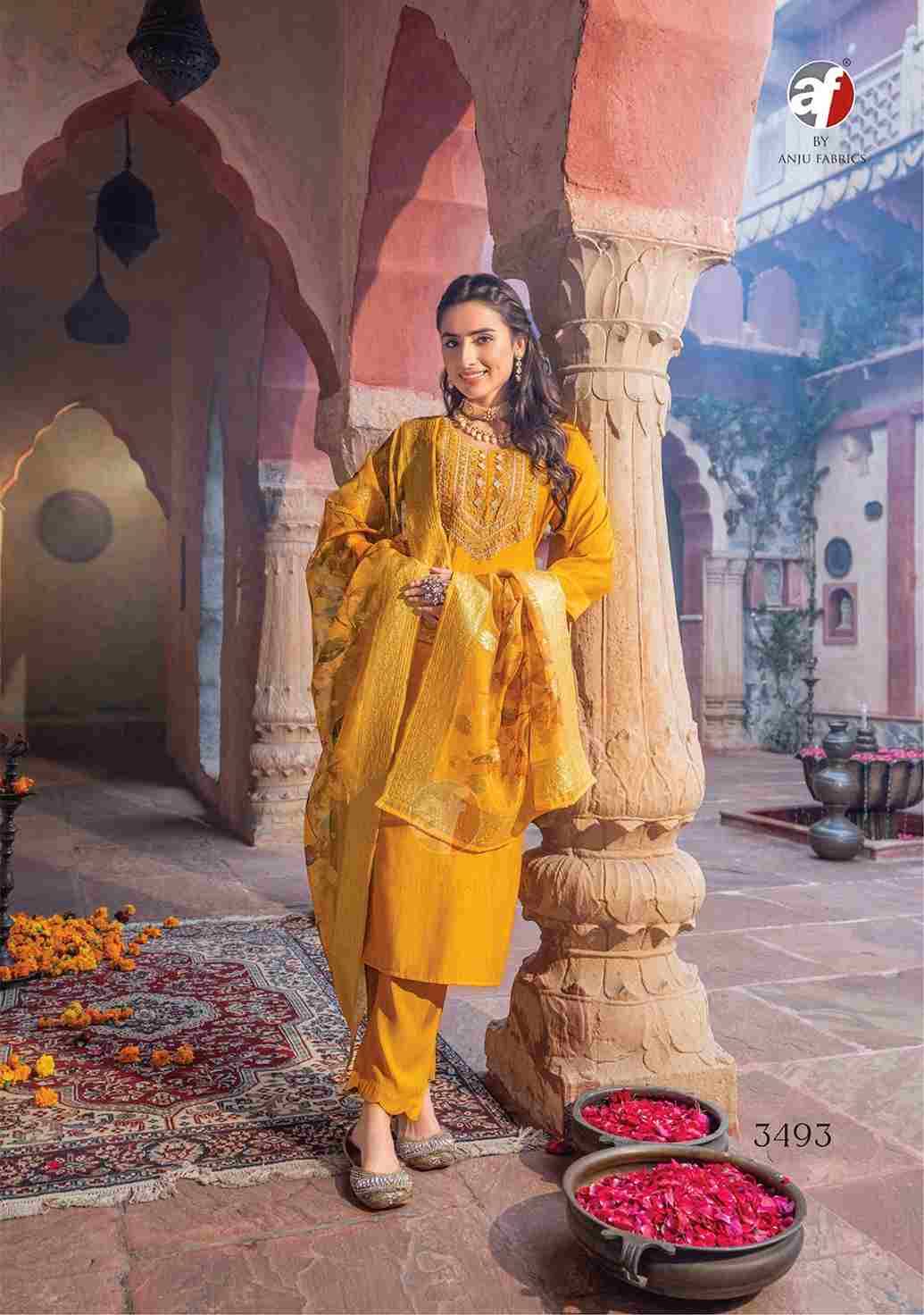 Sangeet Vol-5 By Anju Fabrics 3491 To 3496 Series Designer Festive Suits Collection Beautiful Stylish Fancy Colorful Party Wear & Occasional Wear Pure Viscose Modal Dresses At Wholesale Price