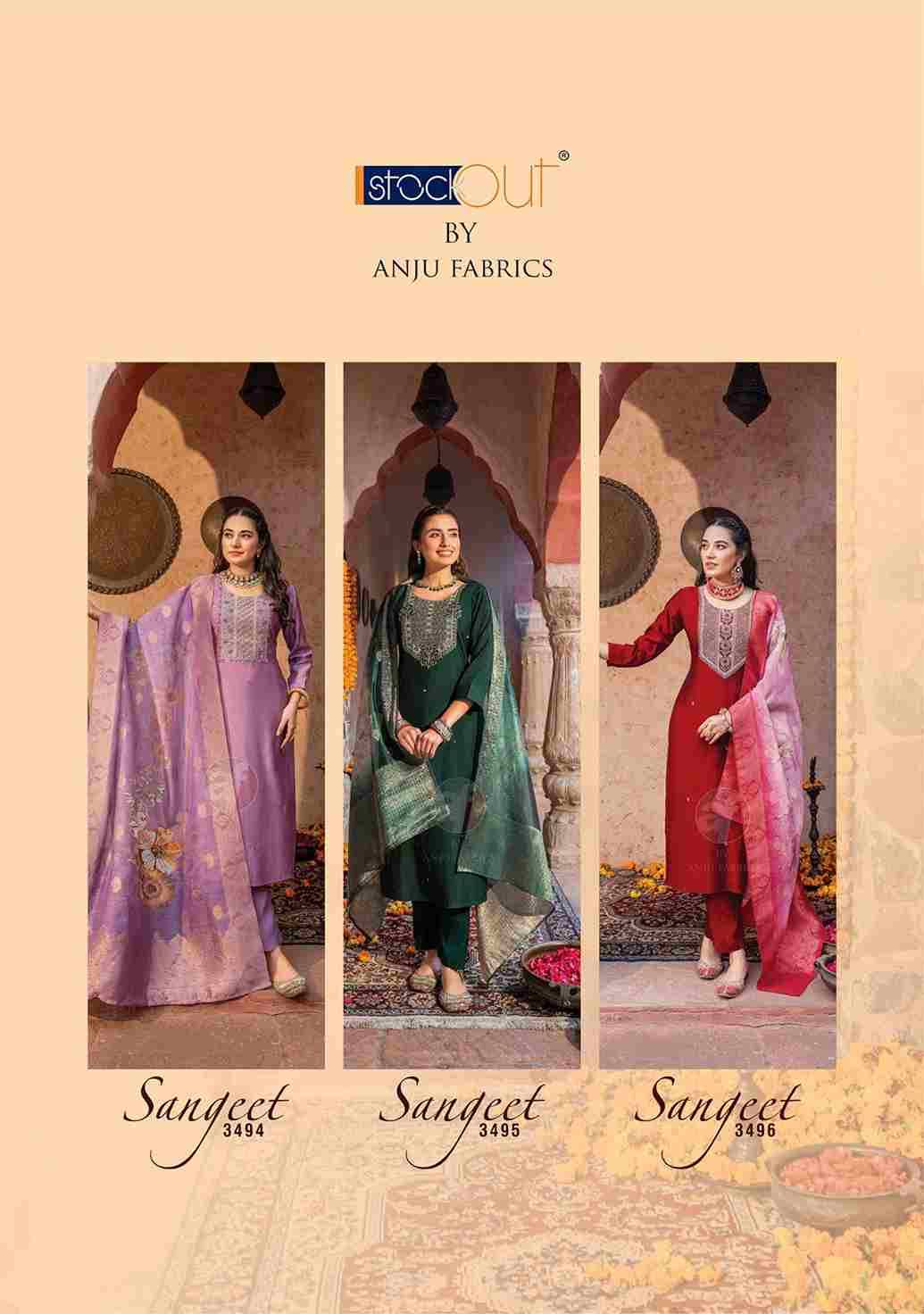 Sangeet Vol-5 By Anju Fabrics 3491 To 3496 Series Designer Festive Suits Collection Beautiful Stylish Fancy Colorful Party Wear & Occasional Wear Pure Viscose Modal Dresses At Wholesale Price