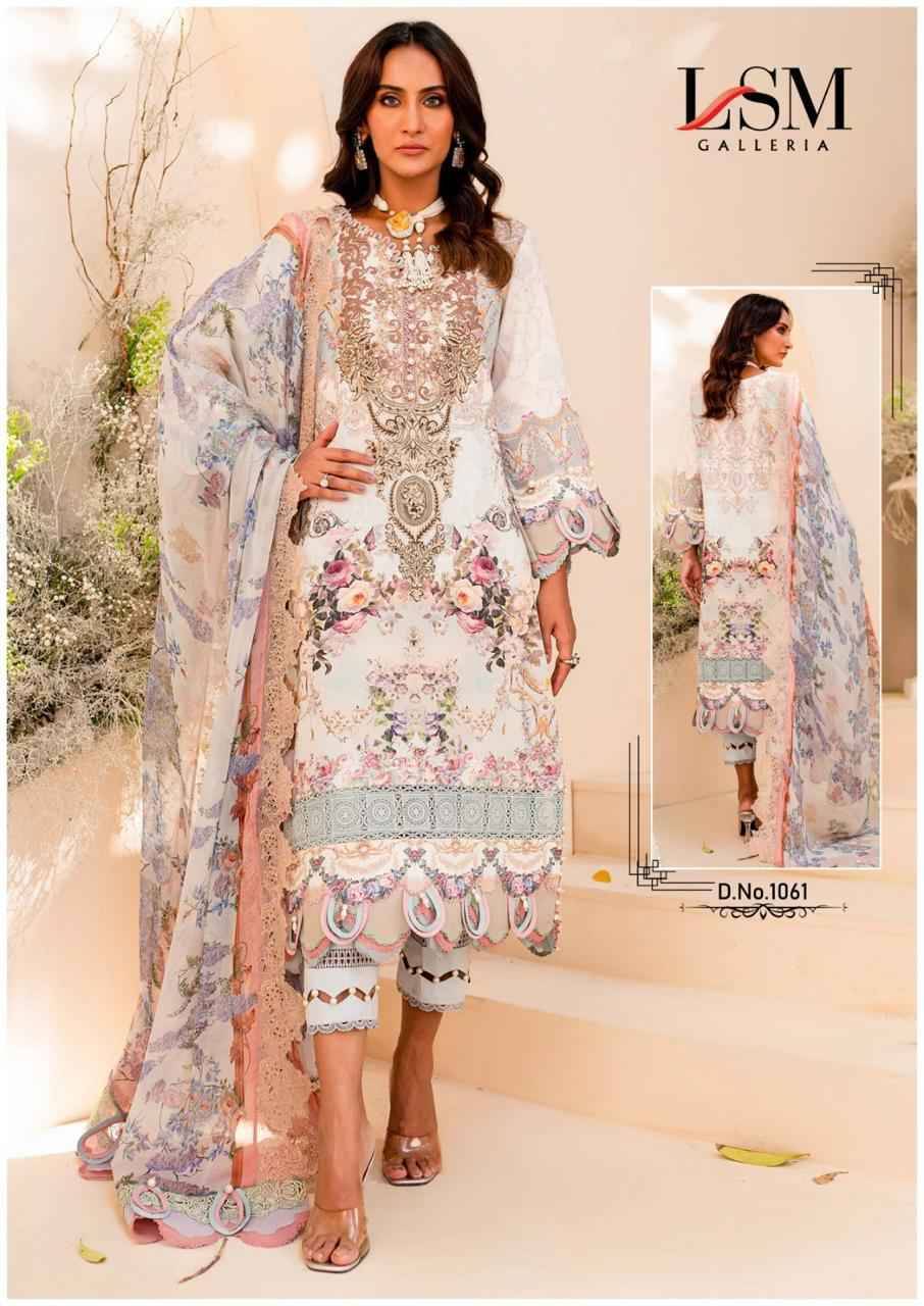 Parian Dream Vol-7 By Lsm Galleria 1061 To 1066 Series Beautiful Festive Suits Colorful Stylish Fancy Casual Wear & Ethnic Wear Pure Lawn Print With Work Dresses At Wholesale Price