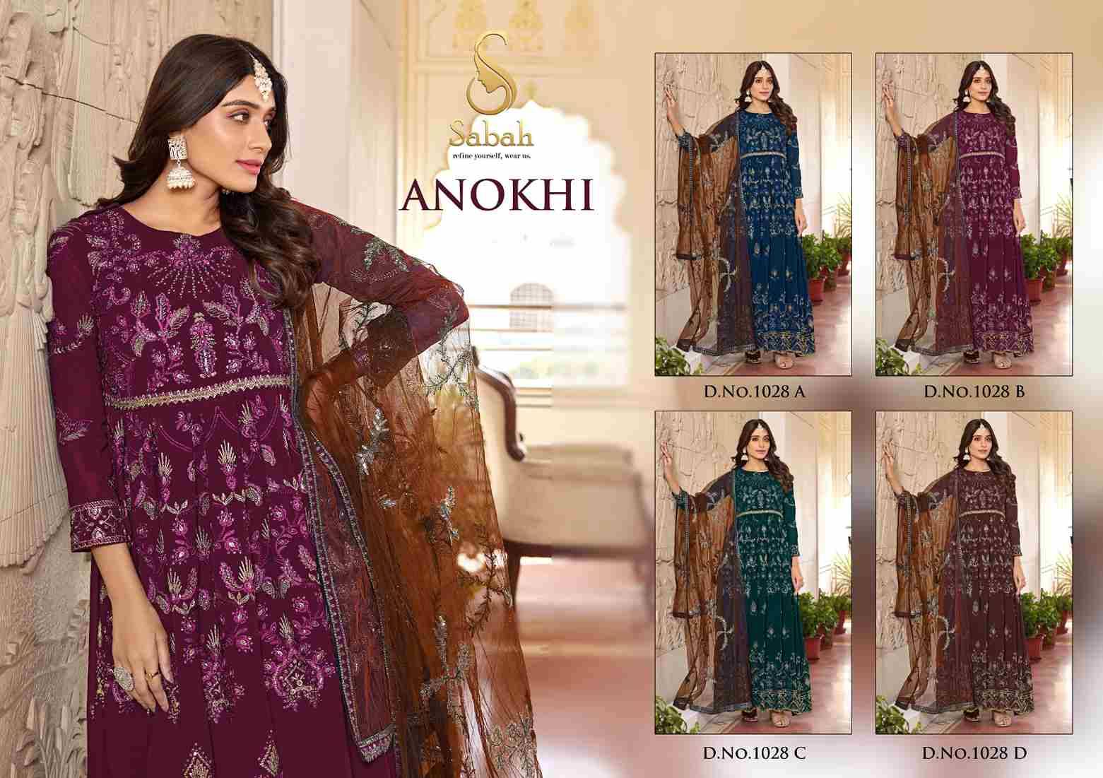 Anokhi By Sabah 1028-A To 1028-D Series Beautiful Festive Suits Colorful Stylish Fancy Casual Wear & Ethnic Wear Faux Georgette Dresses At Wholesale Price
