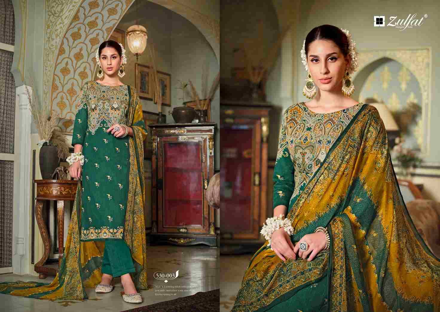 Dilruba By Zulfat 530-001 To 530-008 Series Beautiful Festive Suits Stylish Fancy Colorful Casual Wear & Ethnic Wear Pure Cotton Print Dresses At Wholesale Price