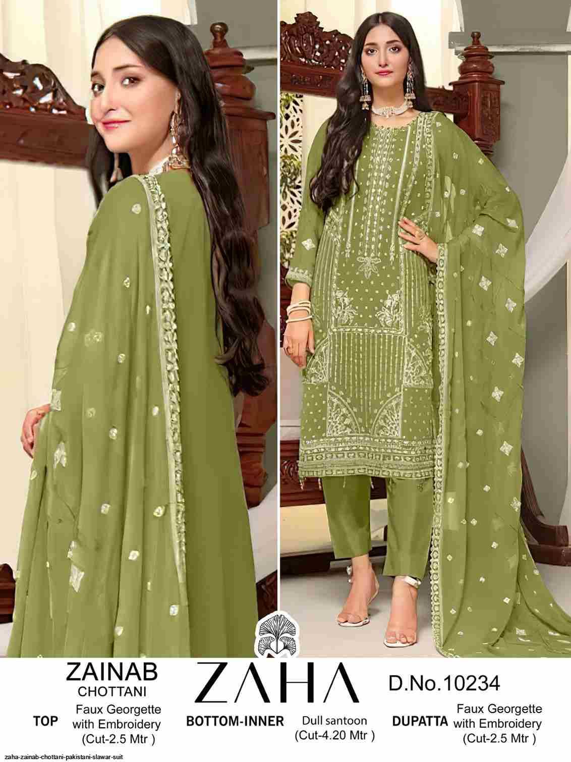 Zainab Chottani By Zaha 10233 To 10235 Series Beautiful Pakistani Suits Colorful Stylish Fancy Casual Wear & Ethnic Wear Faux Georgette Dresses At Wholesale Price