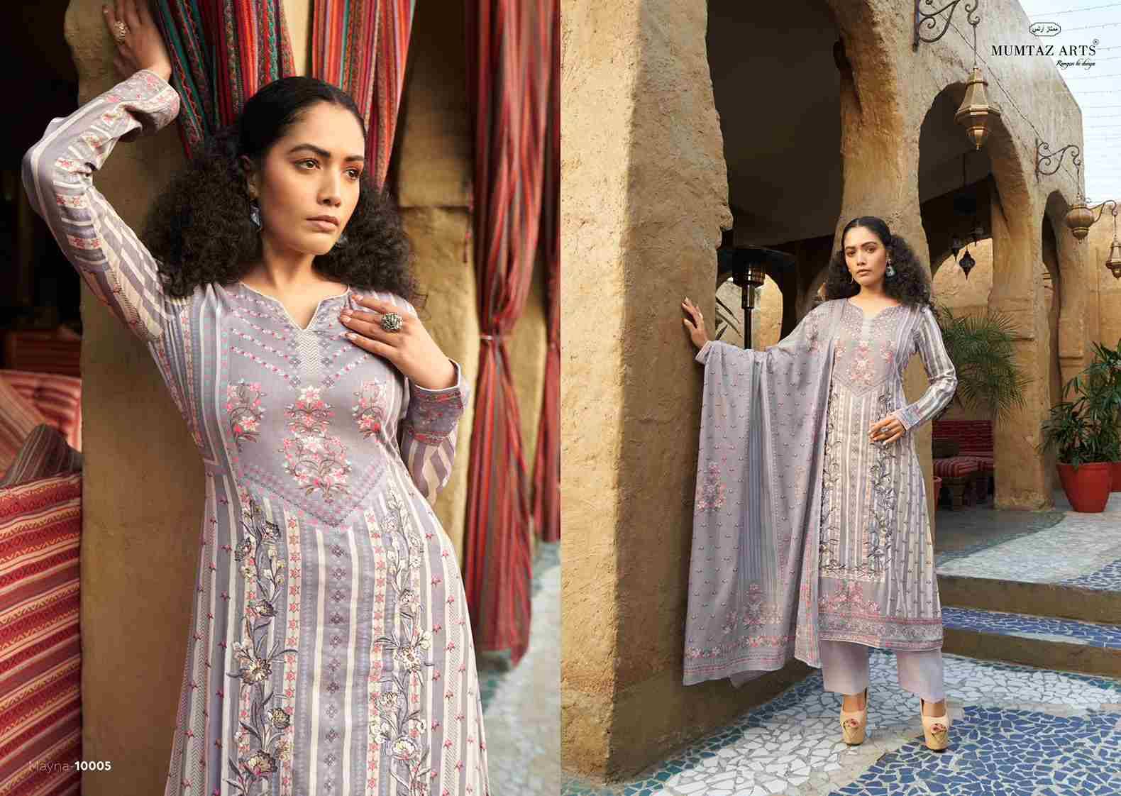 Mayna By Mumtaz Arts 10001 To 10006 Series Beautiful Stylish Festive Suits Fancy Colorful Casual Wear & Ethnic Wear & Ready To Wear Pure Jam Satin Print Dresses At Wholesale Price