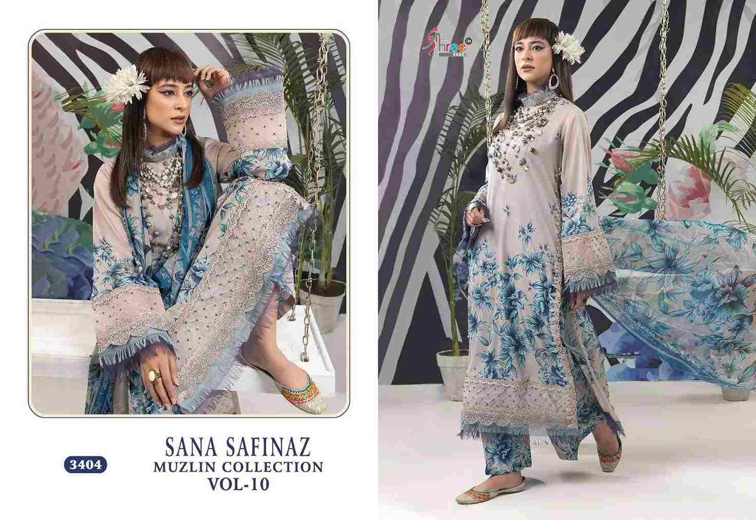 Sana Safinaz Muzlin Collection Vol-10 By Shree Fabs 3402 To 3404 Series Beautiful Pakistani Suits Colorful Stylish Fancy Casual Wear & Ethnic Wear Pure Cotton Print With Embroidered Dresses At Wholesale Price