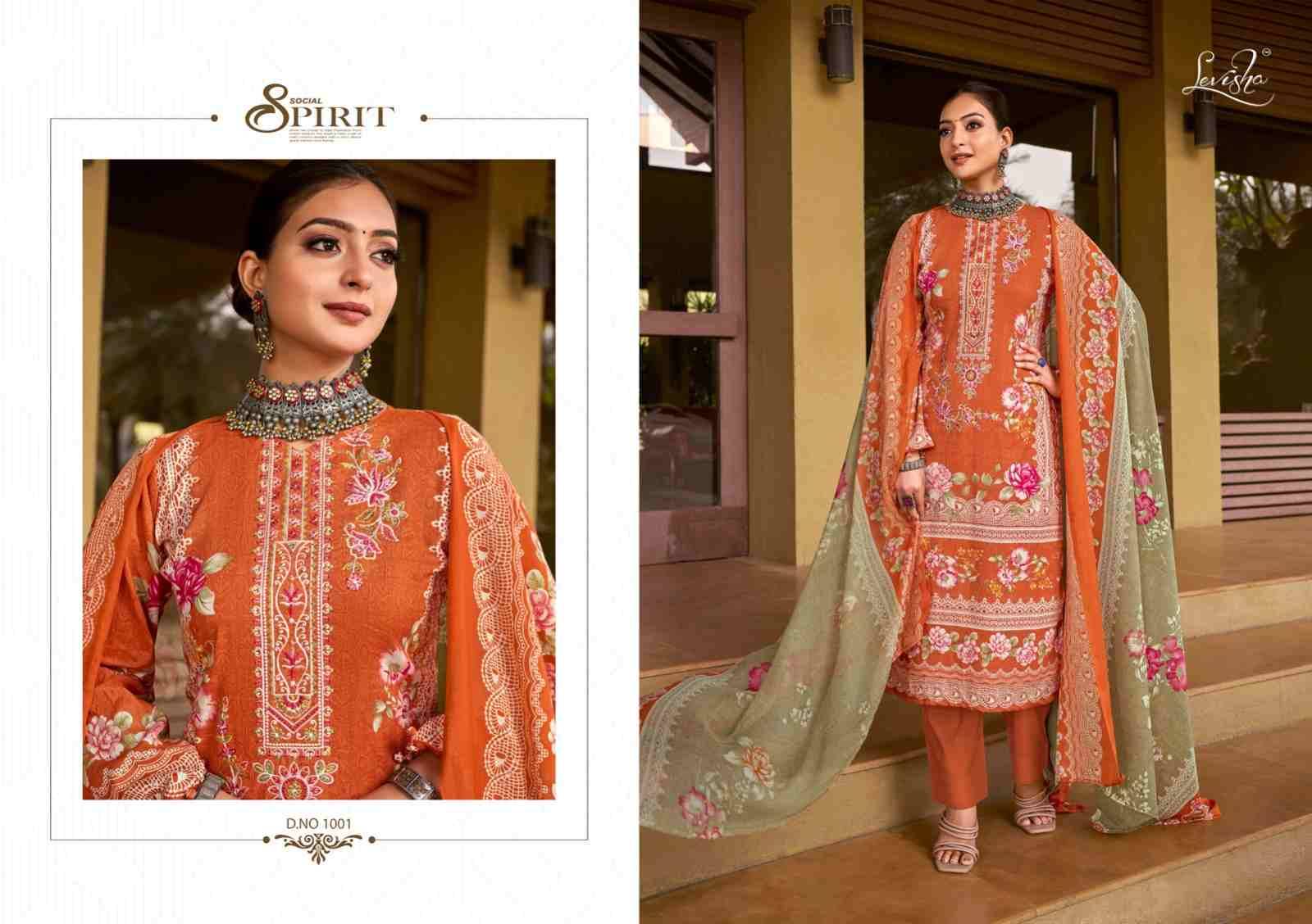 Shehnaz By Levisha 1001 To 1004 Series Beautiful Festive Suits Colorful Stylish Fancy Casual Wear & Ethnic Wear Pure Cambric Cotton Embroidered Dresses At Wholesale Price