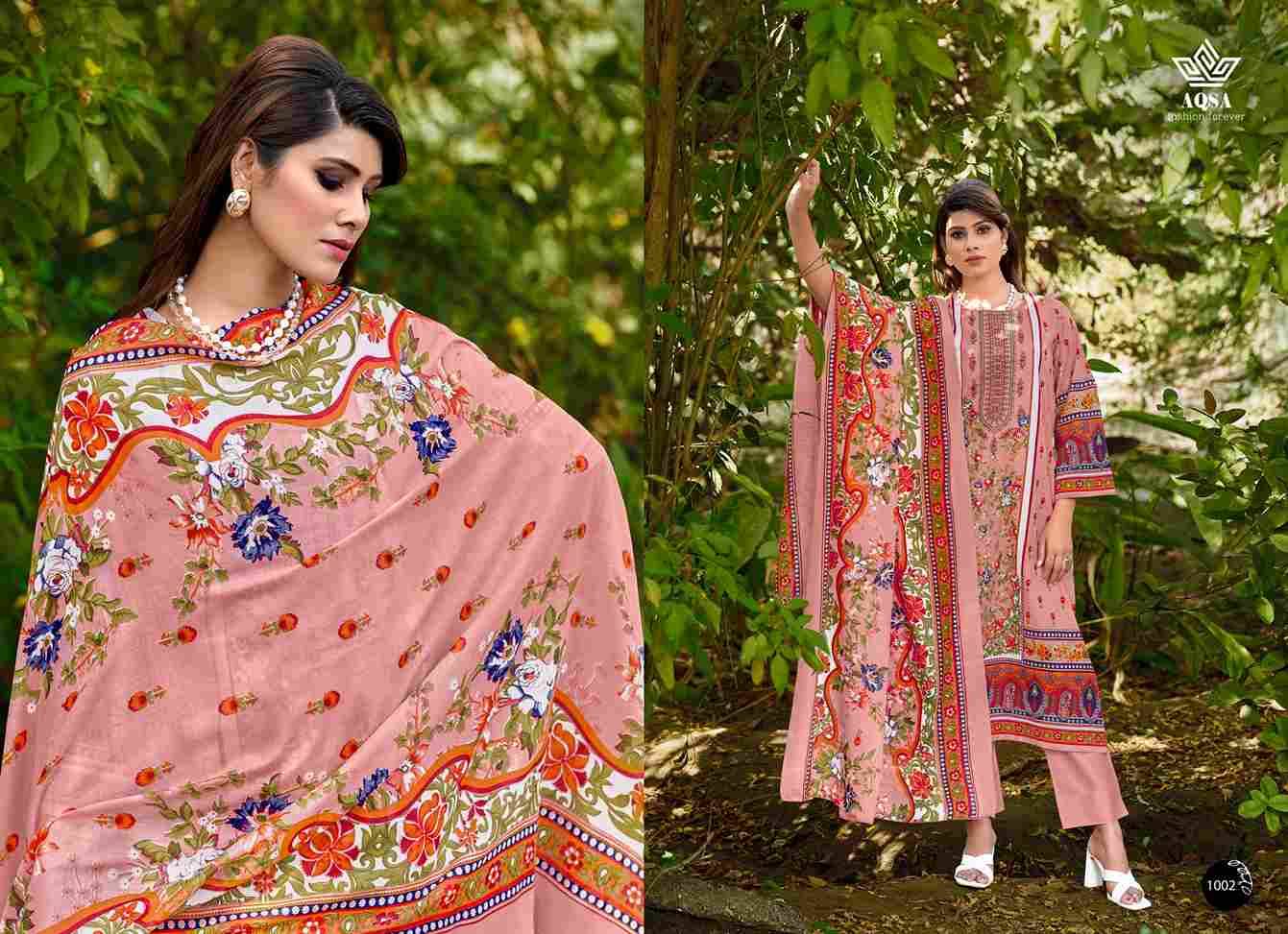 Jashn By Aqsa 1001 To 1006 Series Beautiful Festive Suits Stylish Fancy Colorful Casual Wear & Ethnic Wear Cambric Cotton Print Dresses At Wholesale Price