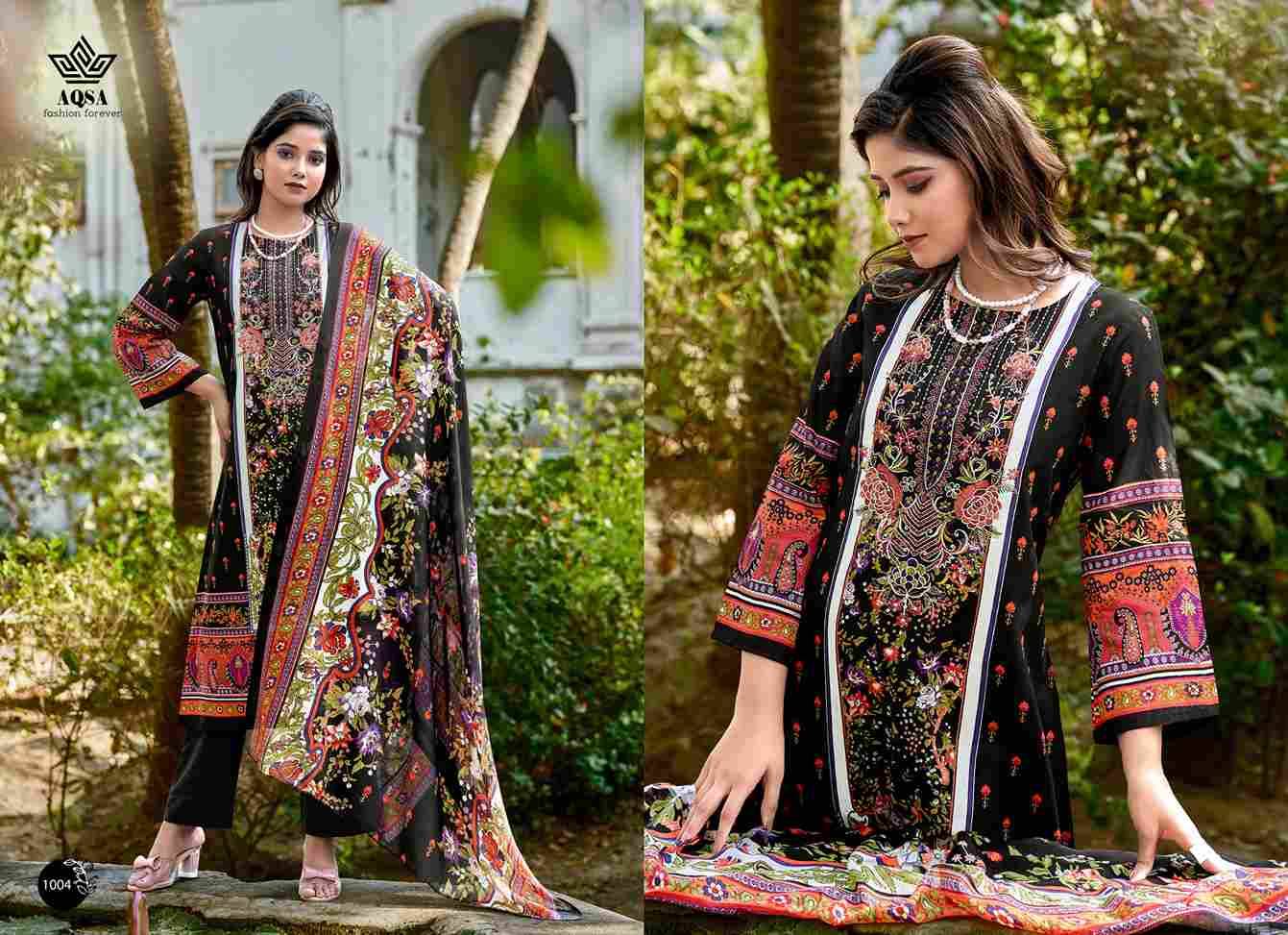 Jashn By Aqsa 1001 To 1006 Series Beautiful Festive Suits Stylish Fancy Colorful Casual Wear & Ethnic Wear Cambric Cotton Print Dresses At Wholesale Price