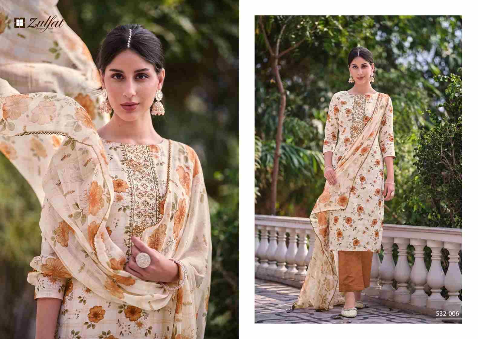 Qainaat By Zulfat 532-001 To 532-008 Series Beautiful Festive Suits Stylish Fancy Colorful Casual Wear & Ethnic Wear Pure Cotton Print Dresses At Wholesale Price