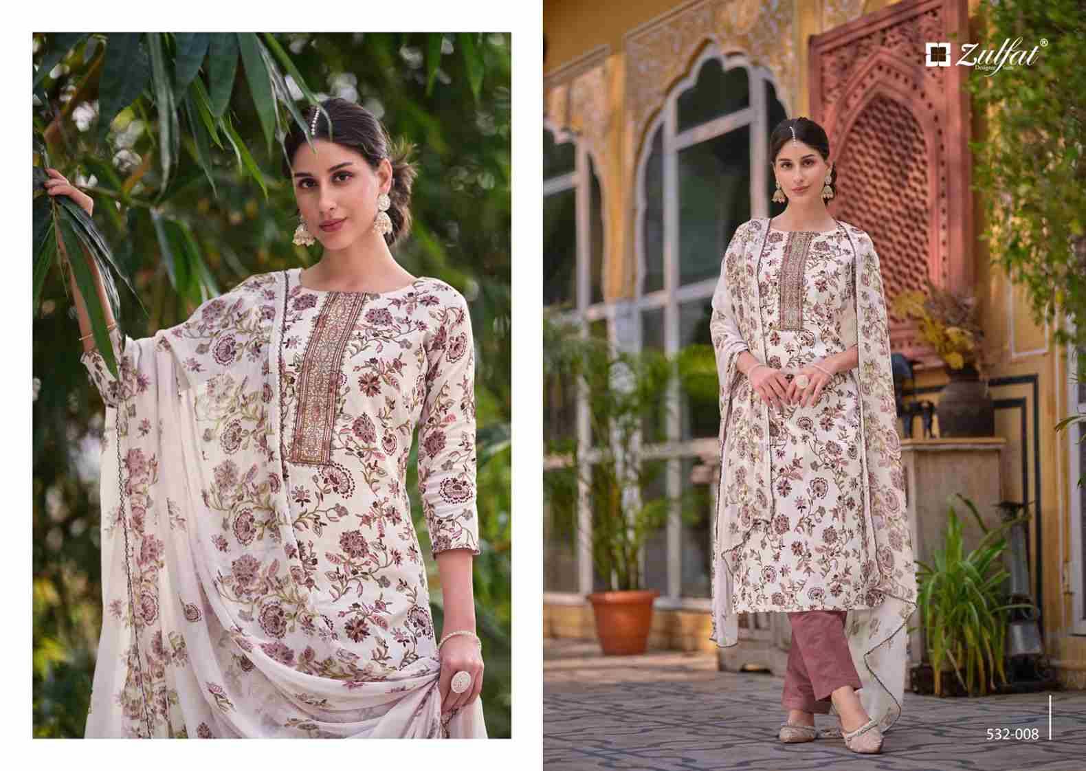 Qainaat By Zulfat 532-001 To 532-008 Series Beautiful Festive Suits Stylish Fancy Colorful Casual Wear & Ethnic Wear Pure Cotton Print Dresses At Wholesale Price