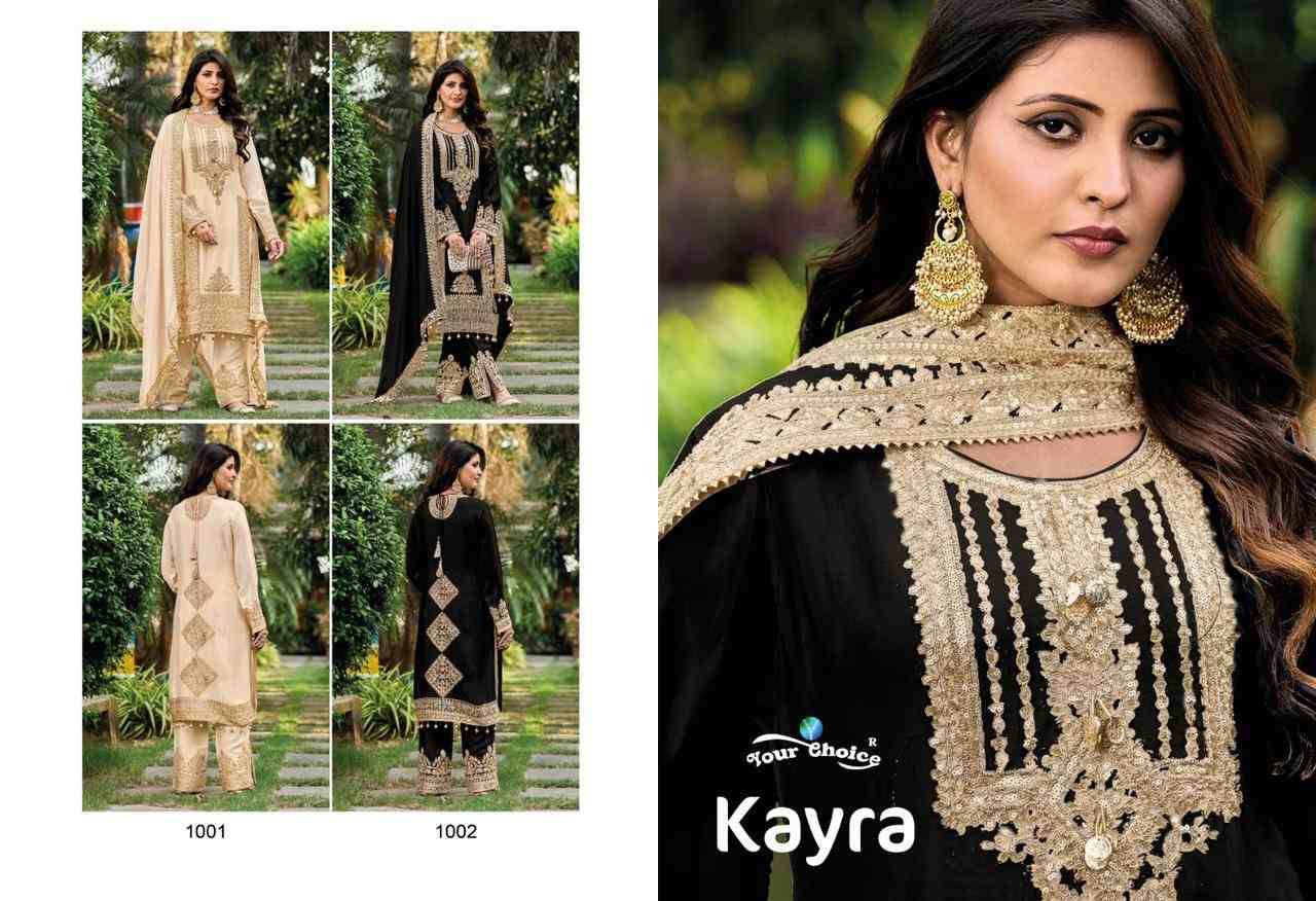 Kayra By Your Choice 1001 To 1002 Series Beautiful Festive Suits Stylish Fancy Colorful Casual Wear & Ethnic Wear Pure Chiffon Print Dresses At Wholesale Price