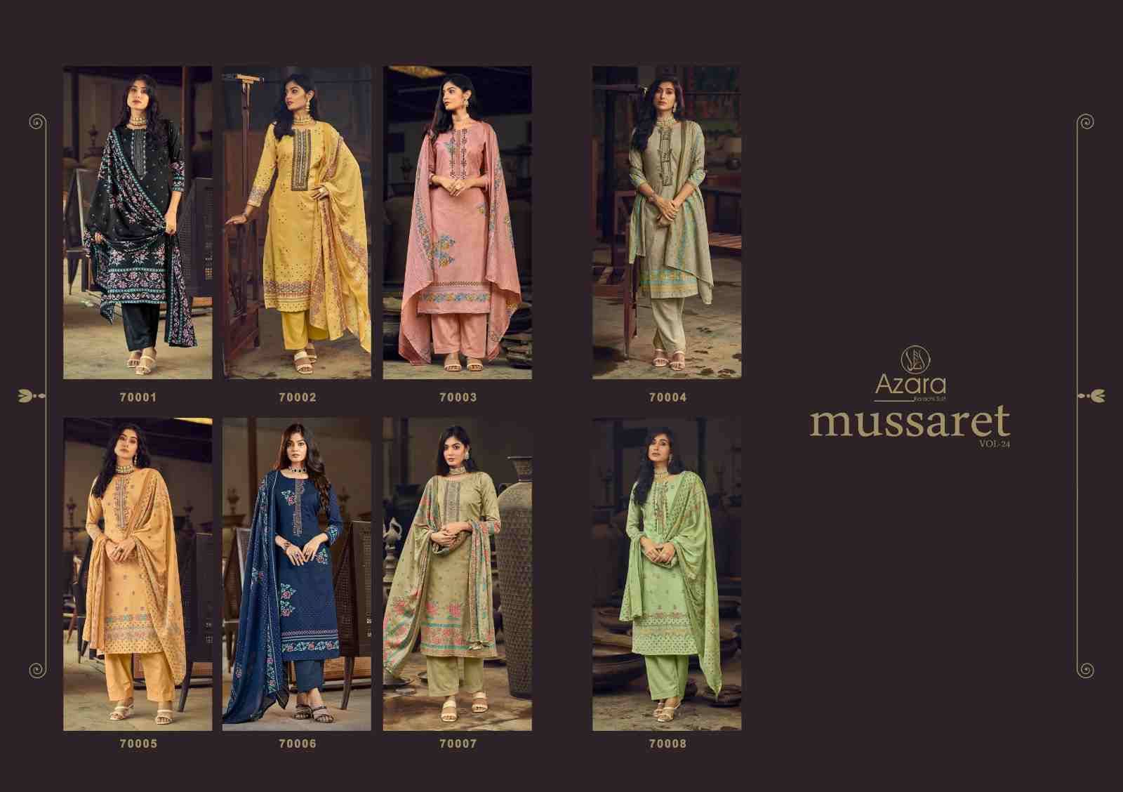 Mussaret Vol-24 By Radhika Fashion 70001 To 70008 Designer Festive Suits Collection Beautiful Stylish Fancy Colorful Party Wear & Occasional Wear Jam Cotton With Embroidered Dresses At Wholesale Price