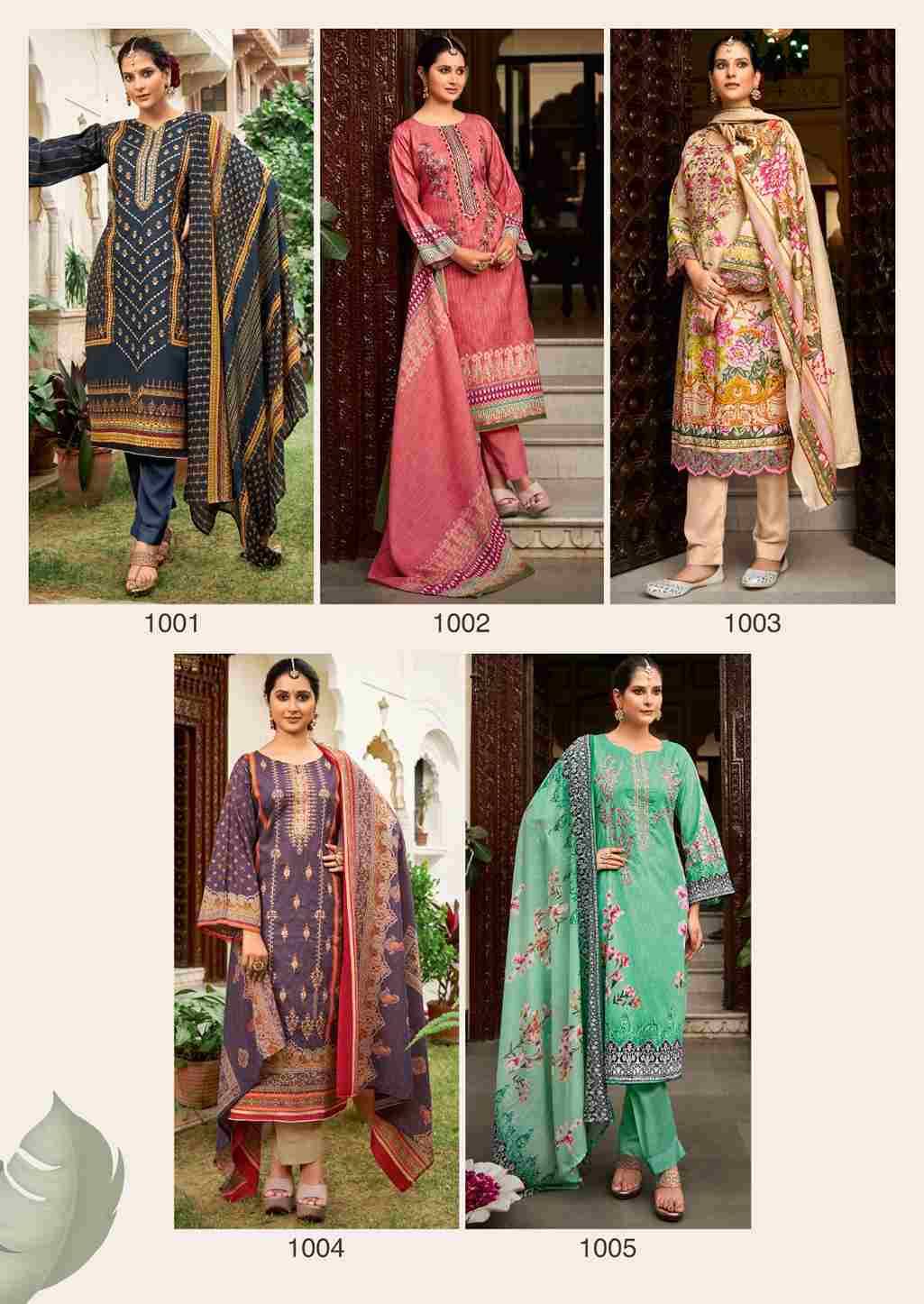 Eshaan By Levisha 1001 To 1005 Series Beautiful Festive Suits Colorful Stylish Fancy Casual Wear & Ethnic Wear Pure Cambric Cotton Embroidered Dresses At Wholesale Price