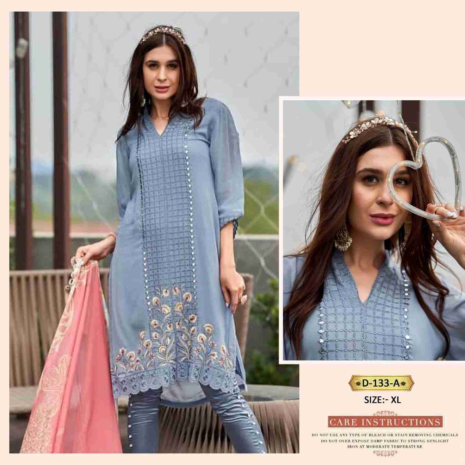 Rose Tex 133 Colours By Rose Tex 133-A To 133-C Series Beautiful Stylish Pakistani Suits Fancy Colorful Casual Wear & Ethnic Wear & Ready To Wear Faux Georgette Dresses At Wholesale Price