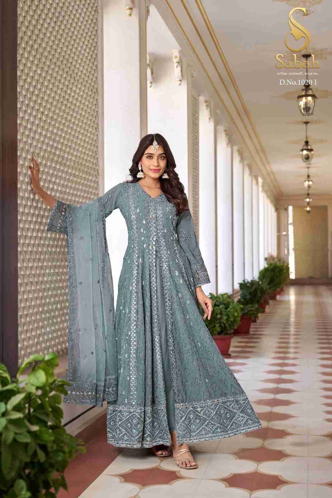Ruhani Colour Plus By Sabah 1020-F To 1020-J Series Designer Pakistani Suits Beautiful Stylish Fancy Colorful Party Wear & Occasional Wear Heavy Faux Georgette Dresses At Wholesale Price