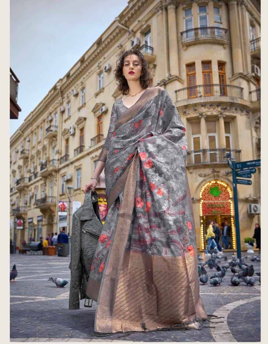 Kinsel By Raj Tex 331001 To 331010 Series Indian Traditional Wear Collection Beautiful Stylish Fancy Colorful Party Wear & Occasional Wear Handloom Brasso Sarees At Wholesale Price