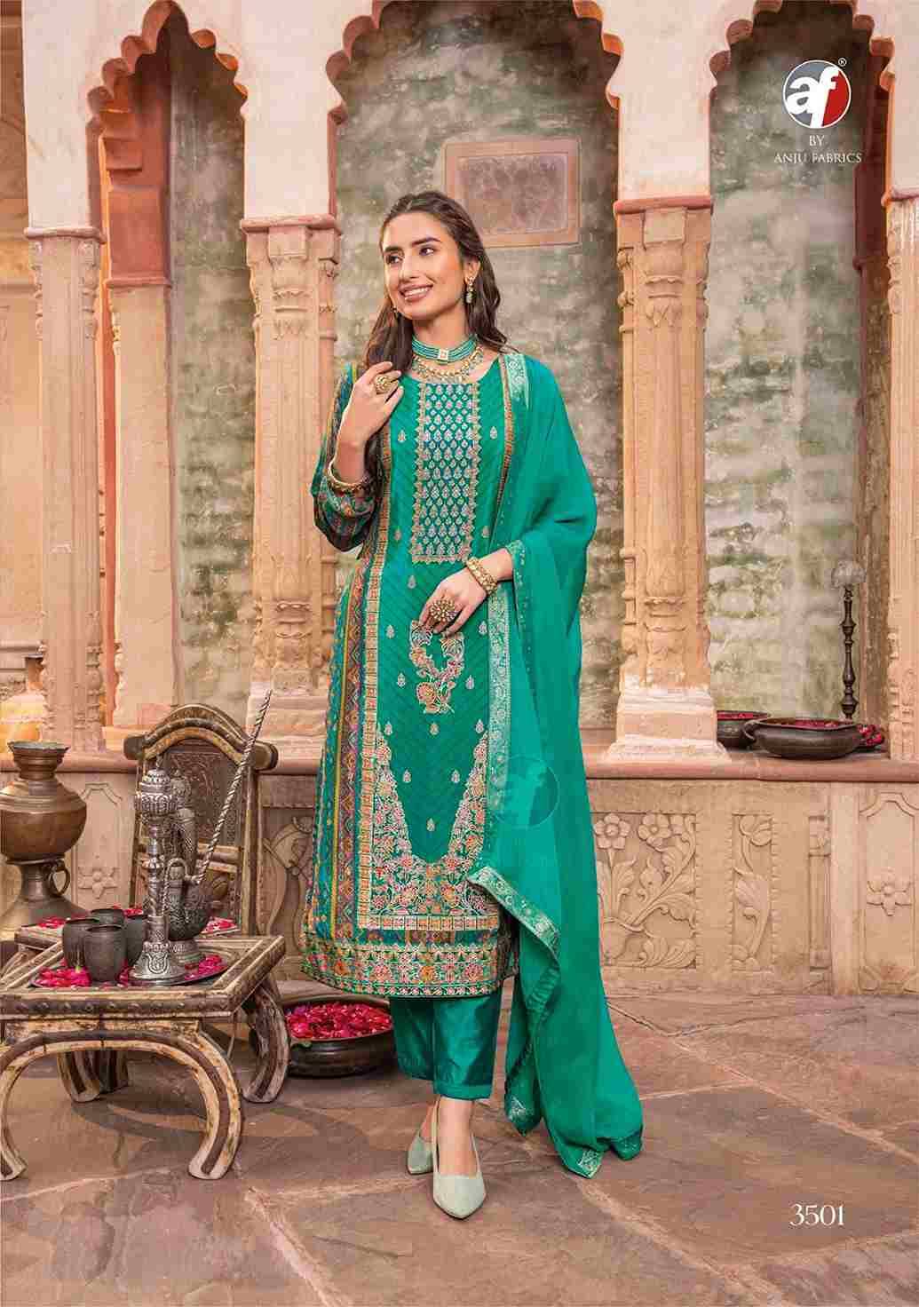 Fiza By Anju Fabrics 3501 To 3505 Series Designer Festive Suits Collection Beautiful Stylish Fancy Colorful Party Wear & Occasional Wear Pure Crepe Dresses At Wholesale Price