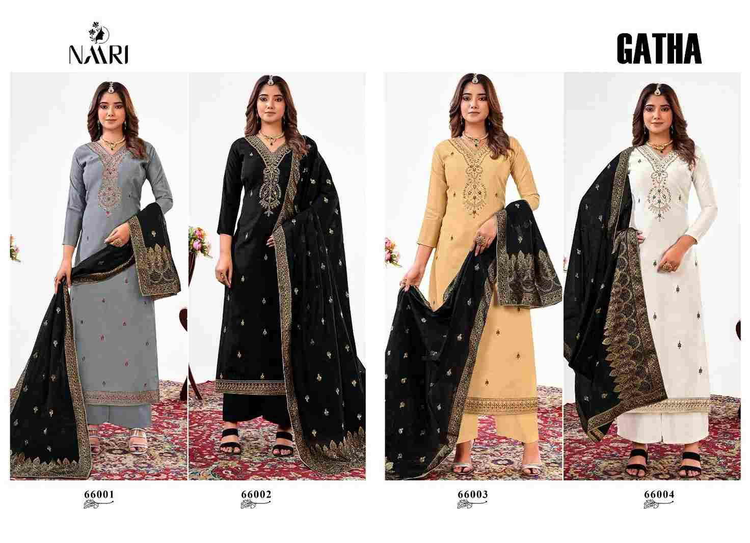 Gatha By Naari 66001 To 66004 Series Beautiful Festive Suits Colorful Stylish Fancy Casual Wear & Ethnic Wear Pure Silk Dresses At Wholesale Price